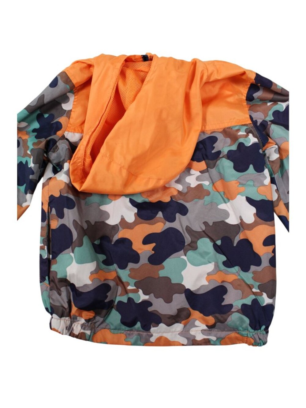 Eddie Bauer Kids Camo Windbreaker Jacket With Hood Orange Size 5 - Picture 4 of 4